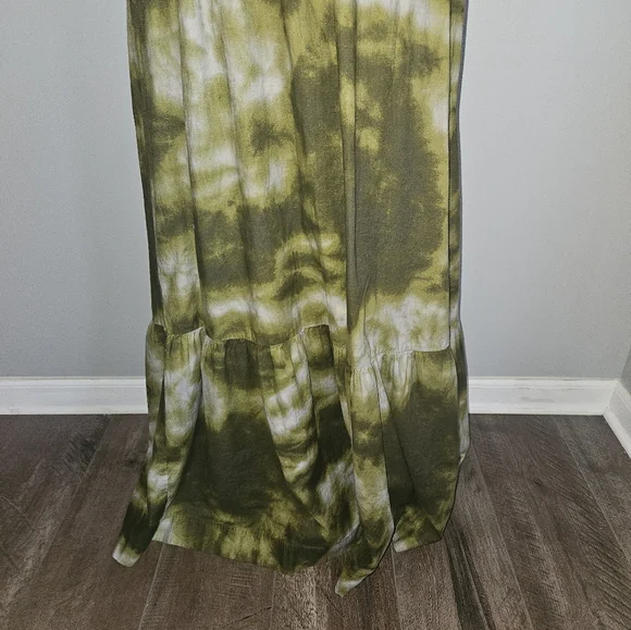 New York & Company Green & White Tie-Dye Maxi Dress - Size XL NWOT - Picture 3 of 8